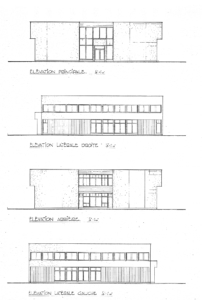 Plans d'élévations du Centre culturel Yvonne L. Bombardier